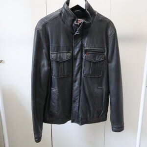 Levi's Black Faux Leather Fur Lined Jacket